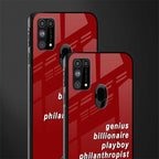 genius billionaire playboy philantrophist glass case for samsung galaxy m31 image-2