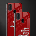 genius billionaire playboy philantrophist glass case for samsung galaxy m30s image-2