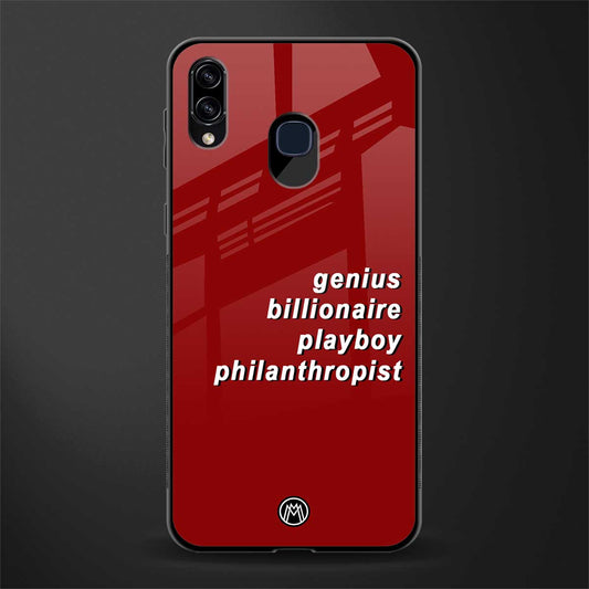genius billionaire playboy philantrophist glass case for samsung galaxy a20 image