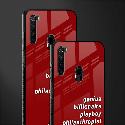 genius billionaire playboy philantrophist glass case for redmi note 8 image-2