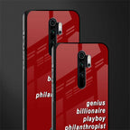 genius billionaire playboy philantrophist glass case for redmi note 8 pro image-2