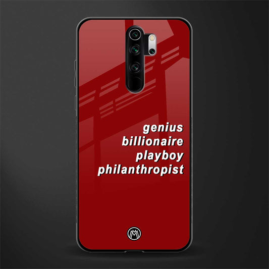 genius billionaire playboy philantrophist glass case for redmi note 8 pro image