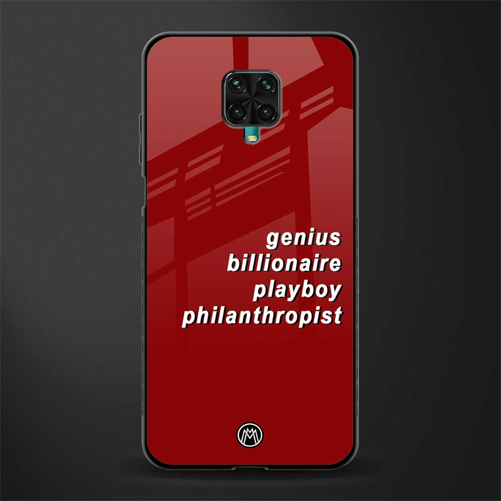 genius billionaire playboy philantrophist glass case for redmi note 9 pro image