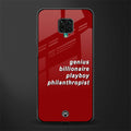 genius billionaire playboy philantrophist glass case for redmi note 9 pro image