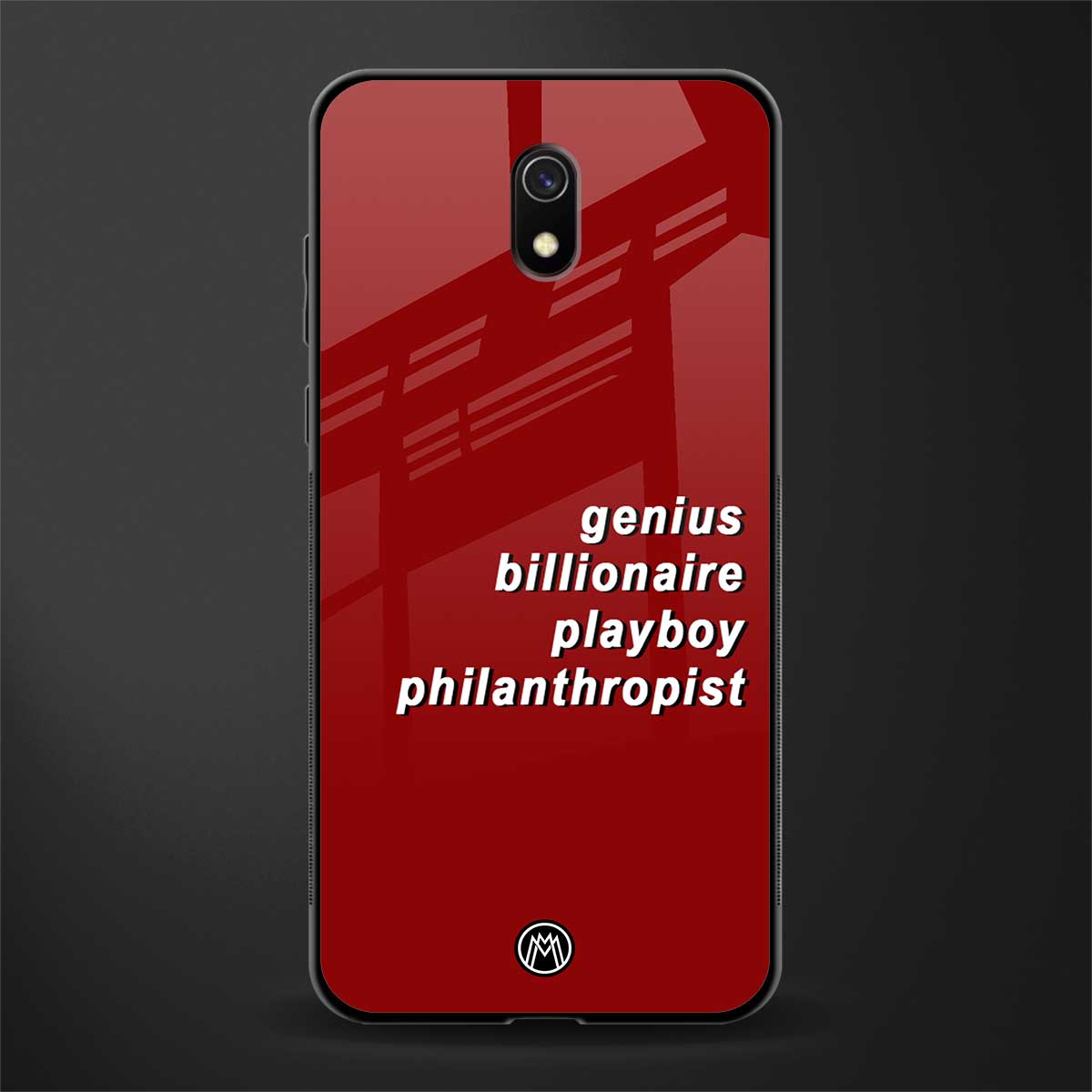 genius billionaire playboy philantrophist glass case for redmi 8a image