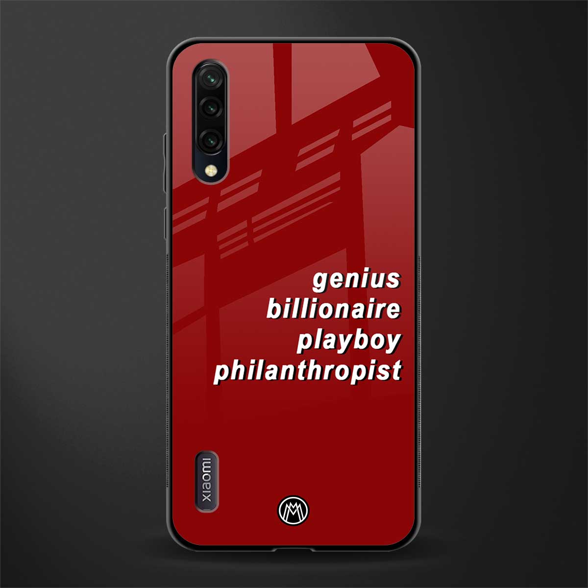 genius billionaire playboy philantrophist glass case for mi a3 redmi a3 image