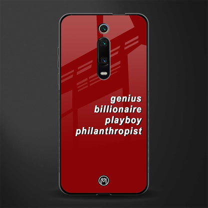 genius billionaire playboy philantrophist glass case for redmi k20 image