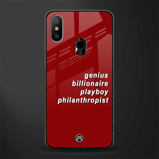 genius billionaire playboy philantrophist glass case for redmi 6 pro image