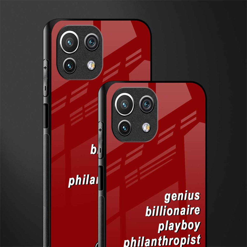 genius billionaire playboy philantrophist glass case for mi 11 lite image-2