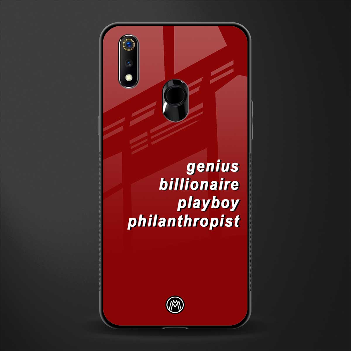 genius billionaire playboy philantrophist glass case for realme 3 pro image