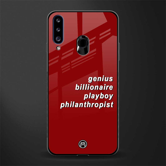 genius billionaire playboy philantrophist glass case for samsung galaxy a20s image