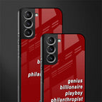 genius billionaire playboy philantrophist glass case for samsung galaxy s21 fe 5g image-2