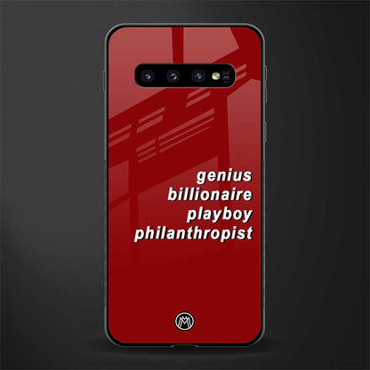 genius billionaire playboy philantrophist glass case for samsung galaxy s10 image