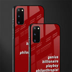 genius billionaire playboy philantrophist glass case for samsung galaxy s20 image-2