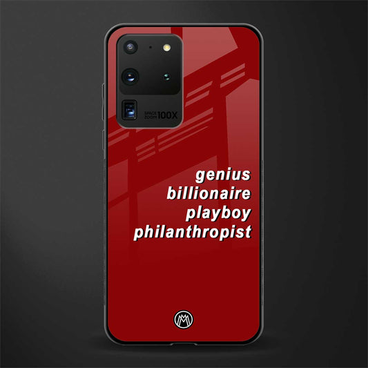 genius billionaire playboy philantrophist glass case for samsung galaxy s20 ultra image