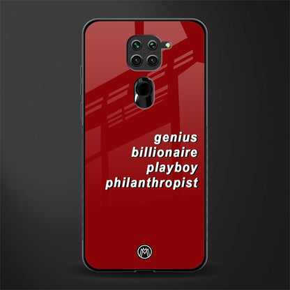 genius billionaire playboy philantrophist glass case for redmi note 9 image