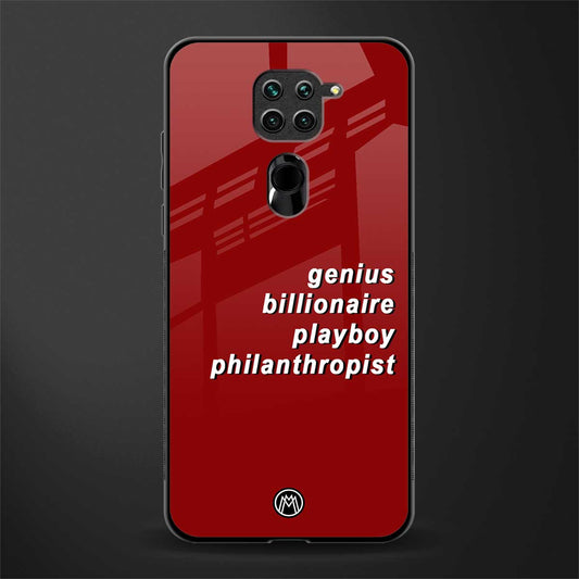 genius billionaire playboy philantrophist glass case for redmi note 9 image
