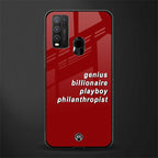 genius billionaire playboy philantrophist glass case for vivo y30 image