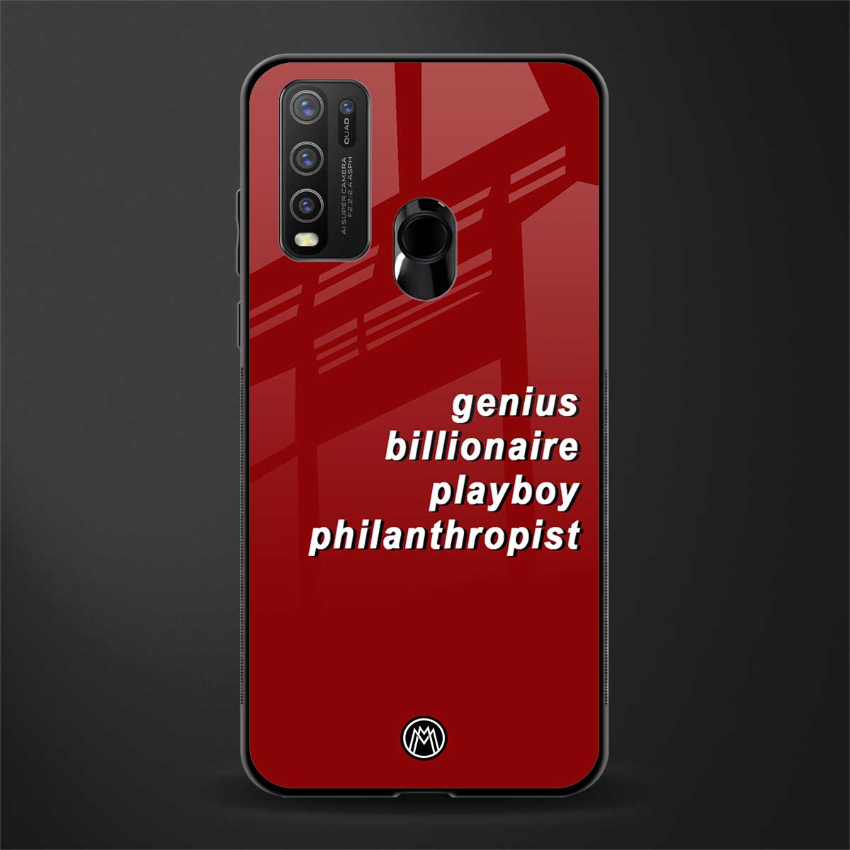genius billionaire playboy philantrophist glass case for vivo y50 image