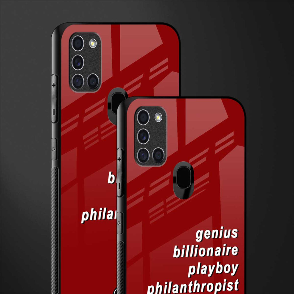 genius billionaire playboy philantrophist glass case for samsung galaxy a21s image-2