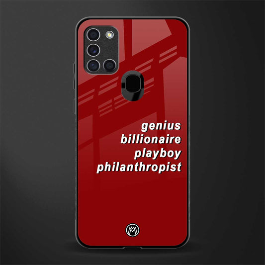 genius billionaire playboy philantrophist glass case for samsung galaxy a21s image
