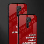 genius billionaire playboy philantrophist glass case for redmi 9 prime image-2