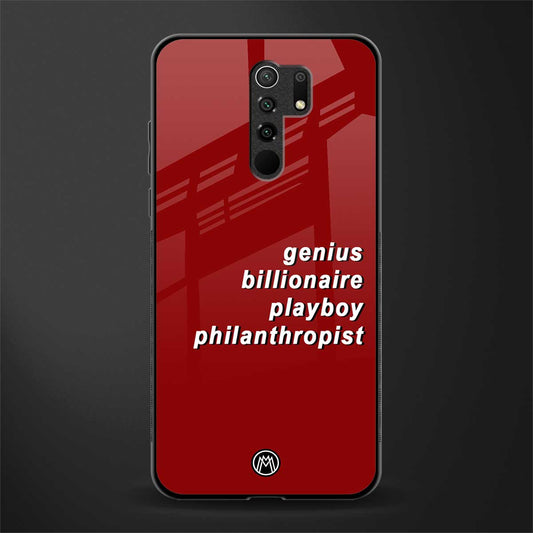 genius billionaire playboy philantrophist glass case for redmi 9 prime image