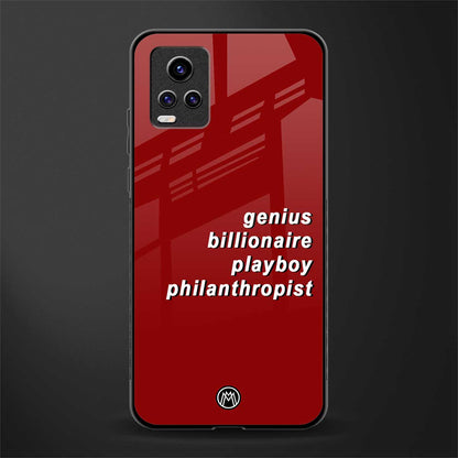 genius billionaire playboy philantrophist glass case for vivo v20 image