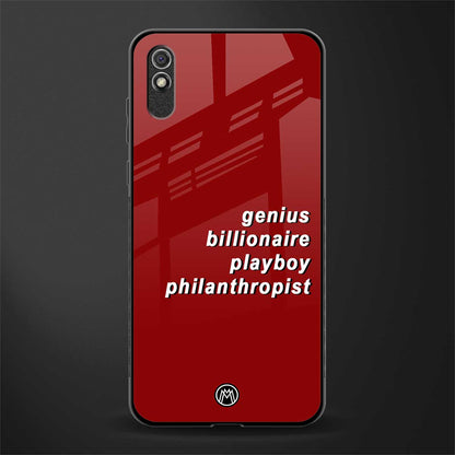 genius billionaire playboy philantrophist glass case for redmi 9a image