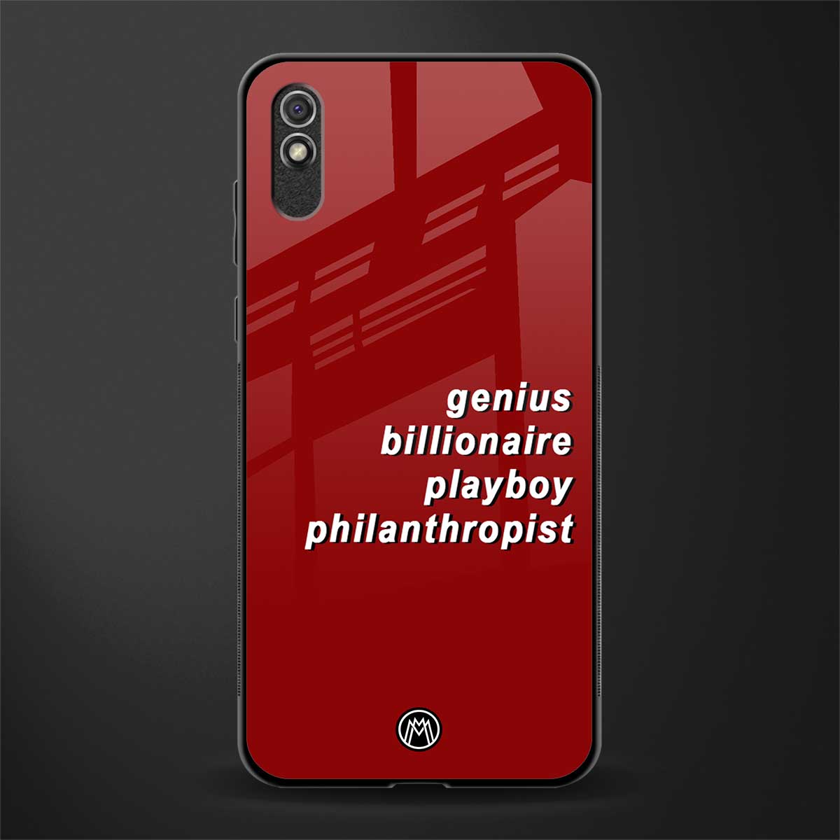 genius billionaire playboy philantrophist glass case for redmi 9i image