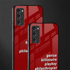 genius billionaire playboy philantrophist glass case for samsung galaxy s20 fe image-2