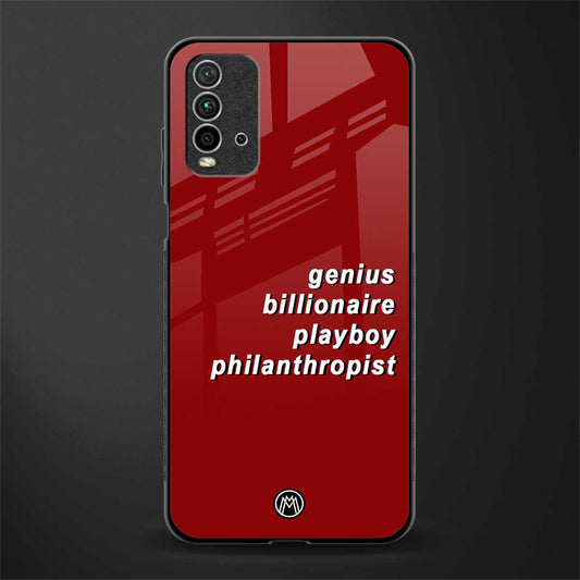 genius billionaire playboy philantrophist glass case for redmi 9 power image