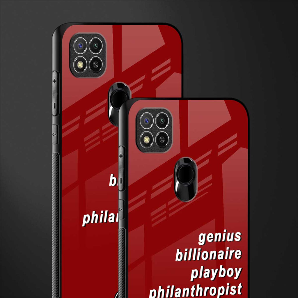 genius billionaire playboy philantrophist glass case for redmi 9c image-2