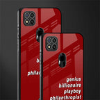 genius billionaire playboy philantrophist glass case for redmi 9c image-2