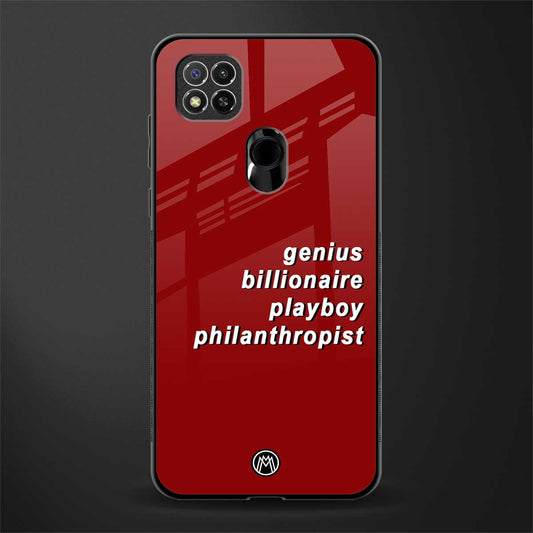 genius billionaire playboy philantrophist glass case for redmi 9 image