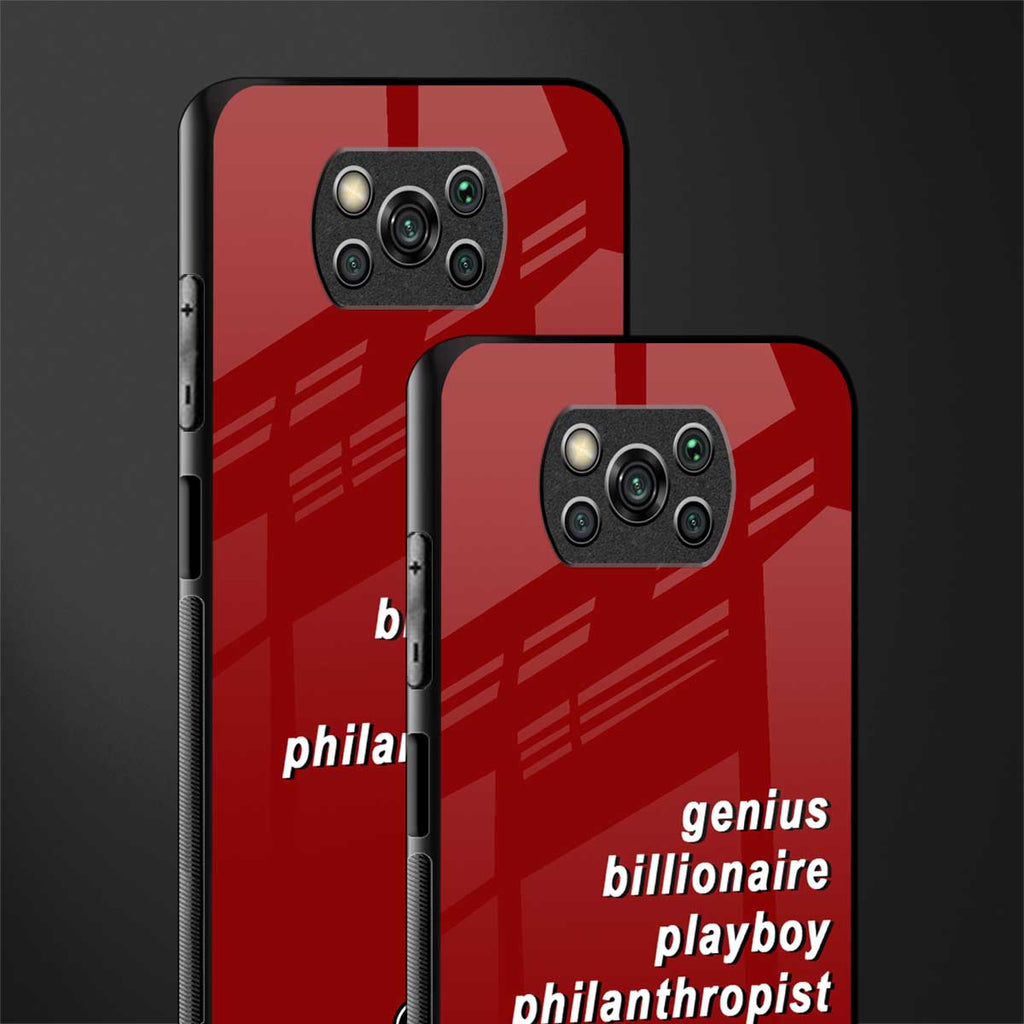 genius billionaire playboy philantrophist glass case for poco x3 image-2