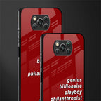 genius billionaire playboy philantrophist glass case for poco x3 image-2
