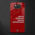 genius billionaire playboy philantrophist glass case for poco x3 image