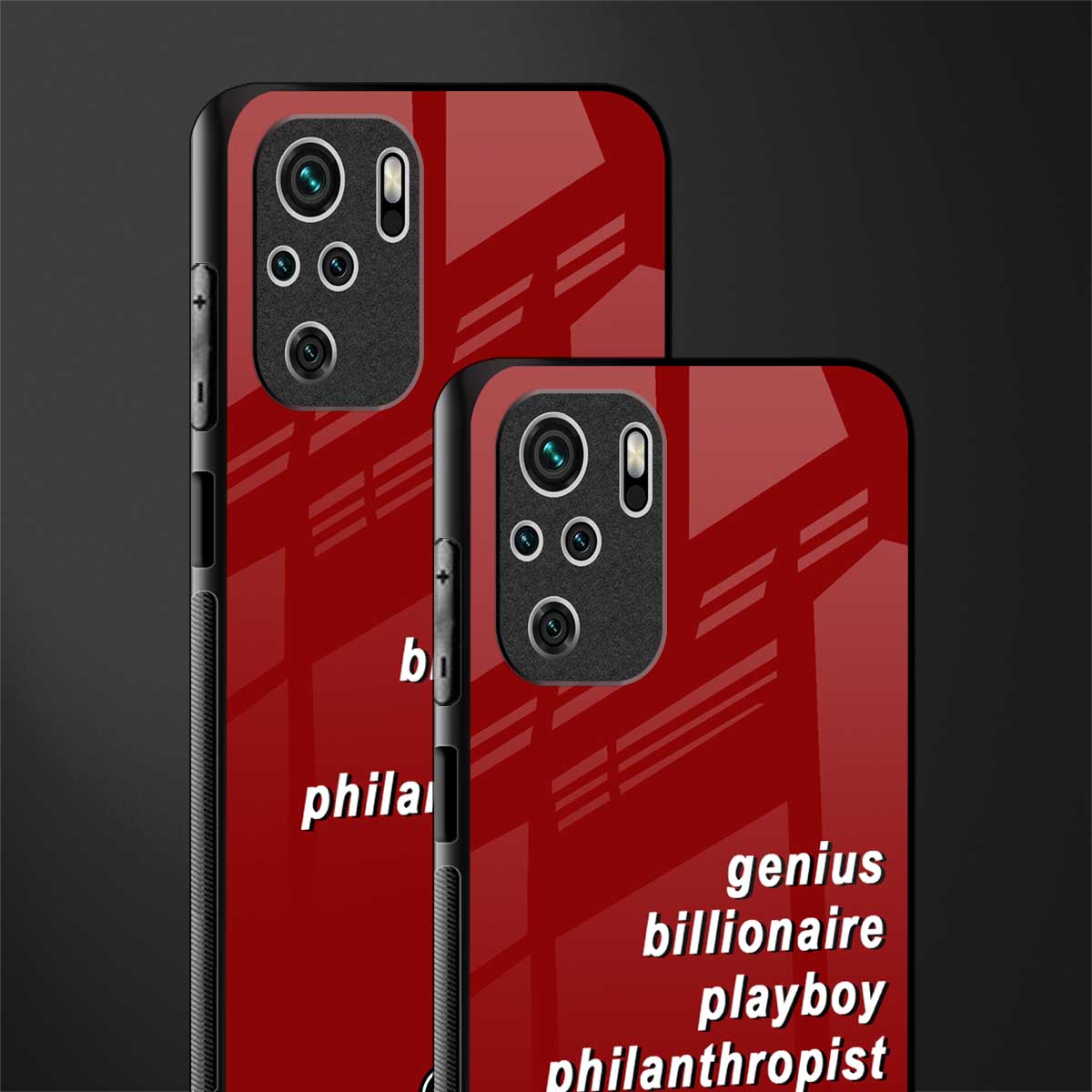 genius billionaire playboy philantrophist glass case for redmi note 10 image-2