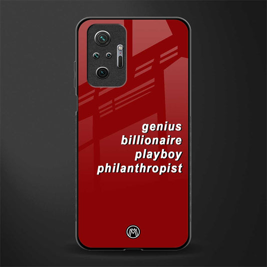 genius billionaire playboy philantrophist glass case for redmi note 10 pro image