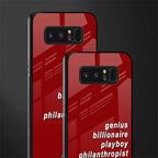genius billionaire playboy philantrophist glass case for samsung galaxy note 8 image-2