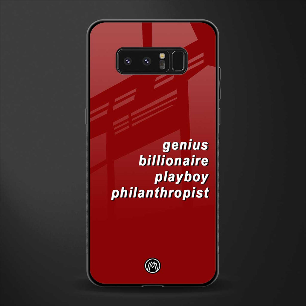 genius billionaire playboy philantrophist glass case for samsung galaxy note 8 image