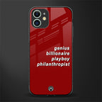 genius billionaire playboy philantrophist glass case for iphone 12 mini image