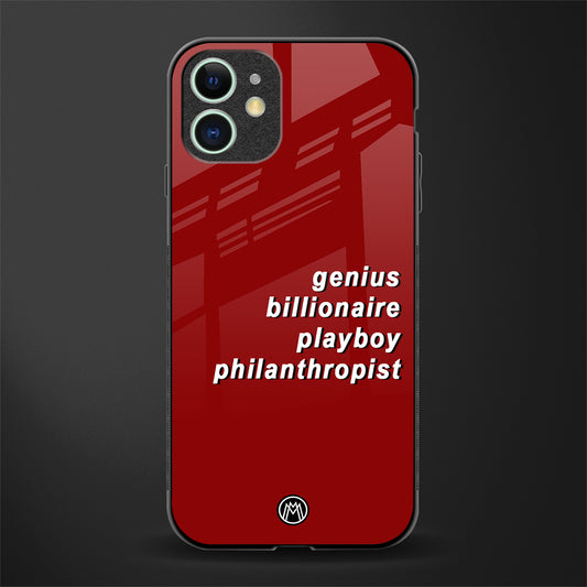genius billionaire playboy philantrophist glass case for iphone 12 mini image