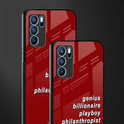 genius billionaire playboy philantrophist glass case for oppo reno6 5g image-2