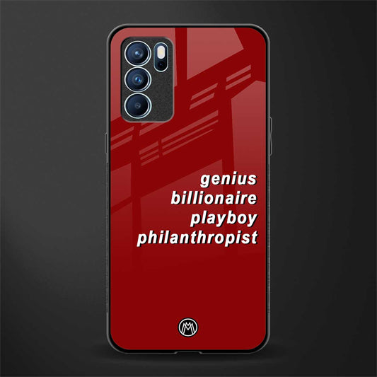 genius billionaire playboy philantrophist glass case for oppo reno6 5g image