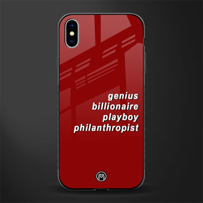 genius billionaire playboy philantrophist glass case for iphone xs max image