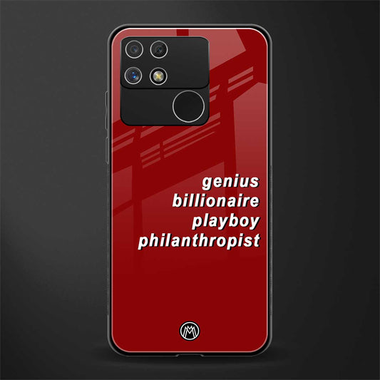genius billionaire playboy philantrophist back phone cover | glass case for realme narzo 50a