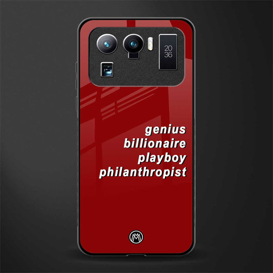 genius billionaire playboy philantrophist glass case for mi 11 ultra 5g image