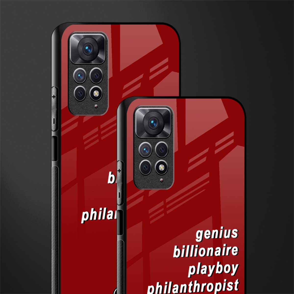 genius billionaire playboy philantrophist back phone cover | glass case for redmi note 11 pro plus 4g/5g